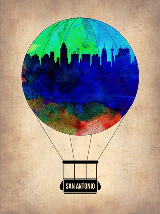 Framed San Antonio Air Balloon Print