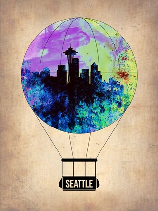 Framed Seattle Air Balloon Print