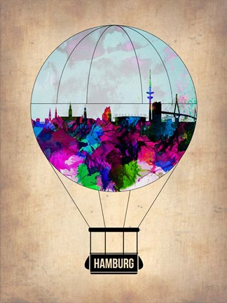 Framed Hamburg Air Balloon Print