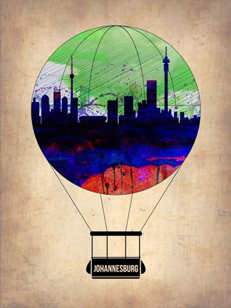 Framed Johannesburg Air Balloon Print