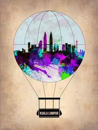 Framed Kuala Lumpur Air Balloon Print