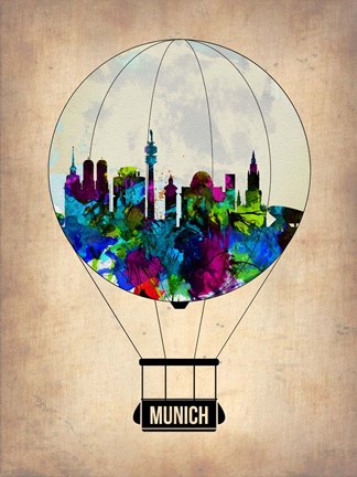 Framed Munich Air Balloon Print