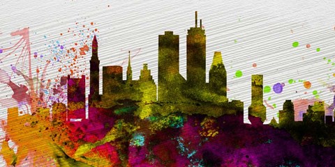 Framed Boston City Skyline Print