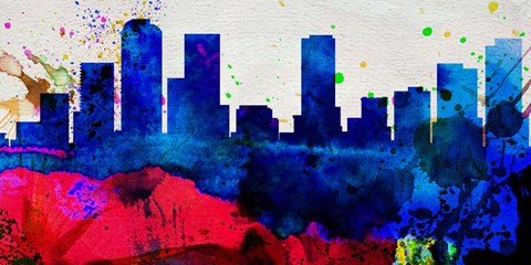 Framed Denver City Skyline Print