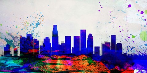 Framed Los Angeles City Skyline Print