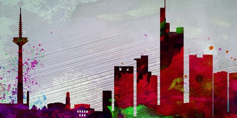 Framed Frankfurt City Skyline Print