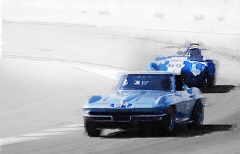 Framed Corvette and AC Cobra Shelby Print