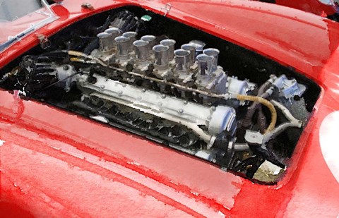 Framed Ferrari 250 GTO Engine Print