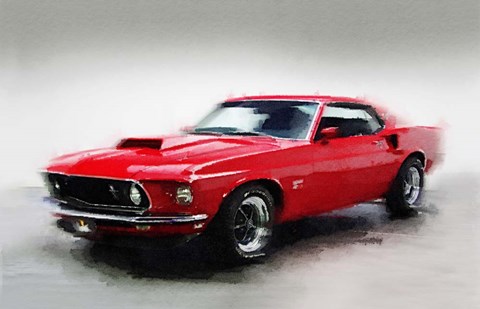 Framed 1969 Ford Mustang Print