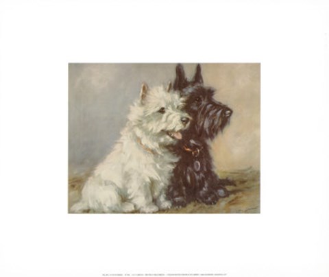 Framed Scotch Terriers Print