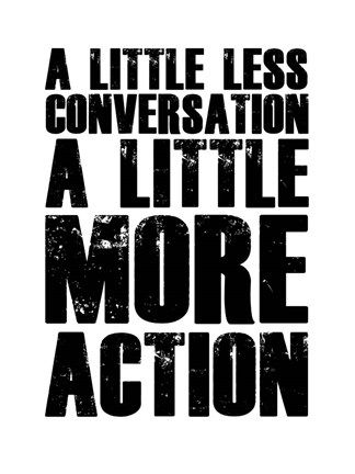 Framed Little More Action White Print