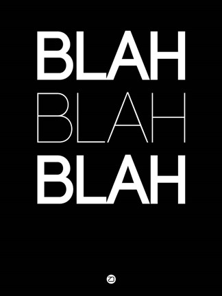 Framed BLAH BLAH BLAH Black Print