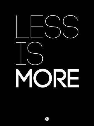 Framed Less Is More Black Print