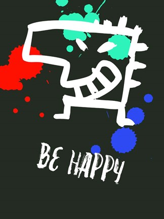 Framed Be Happy 2 Print