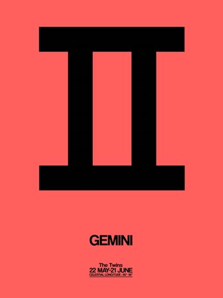 Framed Gemini Zodiac Sign Black Print