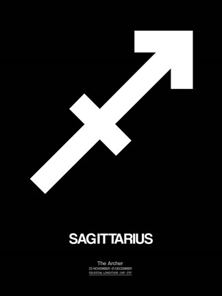 Framed Sagittarius Zodiac Sign White Print