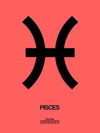 Framed Pisces Zodiac Sign Black Print