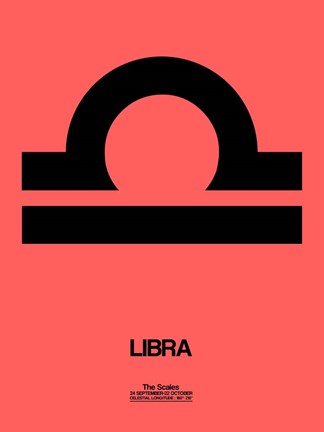 Framed Libra Zodiac Sign Black Print