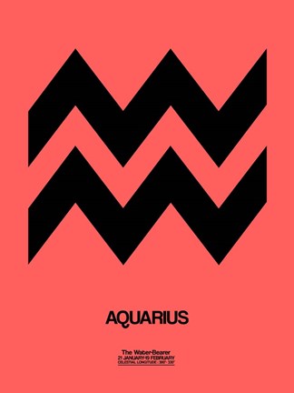 Framed Aquarius Zodiac Sign Black Print