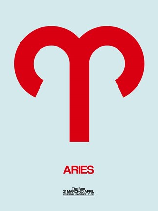 Framed Aries Zodiac Sign Red Print