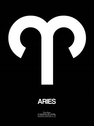 Framed Aries Zodiac Sign White Print