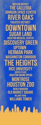 Framed Streets of Houston 1 Print