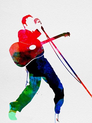 Framed Elvis Watercolor Print