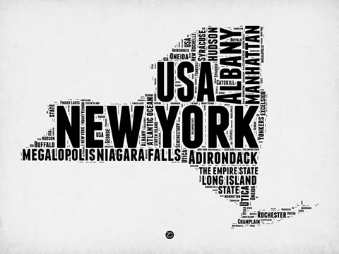 Framed New York Word Cloud 2 Print