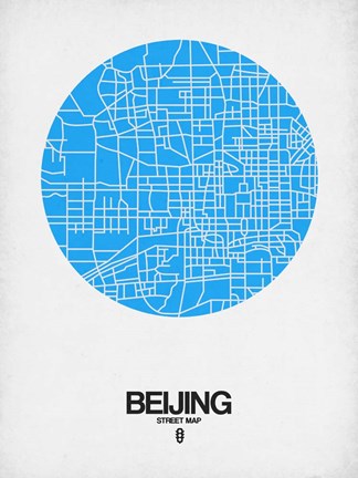 Framed Beijing Street Map Blue Print