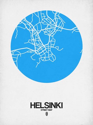 Framed Helsinki Street Map Blue Print