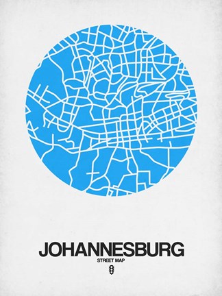 Framed Johannesburg Street Map Blue Print