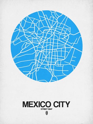 Framed Mexico City Street Map Blue Print