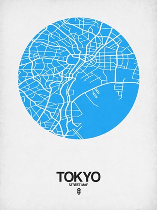 Framed Tokyo Street Map Blue Print