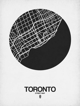 Framed Toronto Street Map Black on White Print