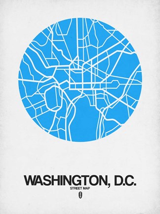 Framed Washington DC Street Map Blue Print