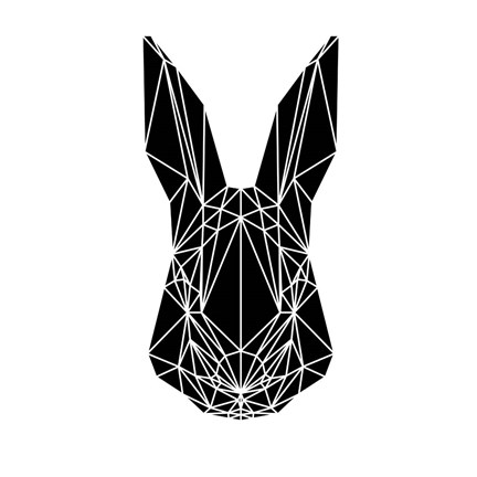 Framed Black Rabbit Print