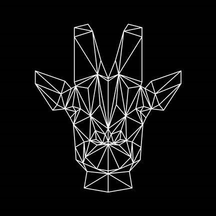 Framed Giraffe on Black Print