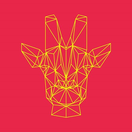 Framed Giraffe on Red Print