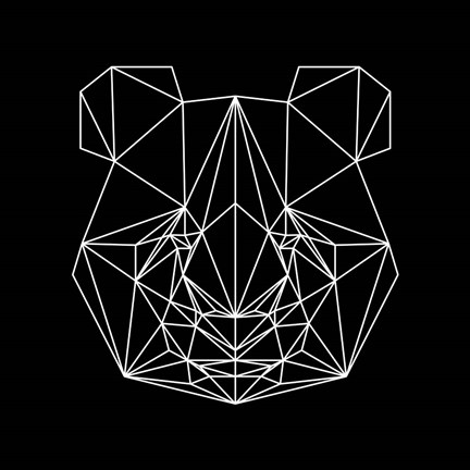 Framed Panda on Black Print