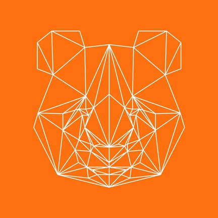 Framed Panda on Orange Print