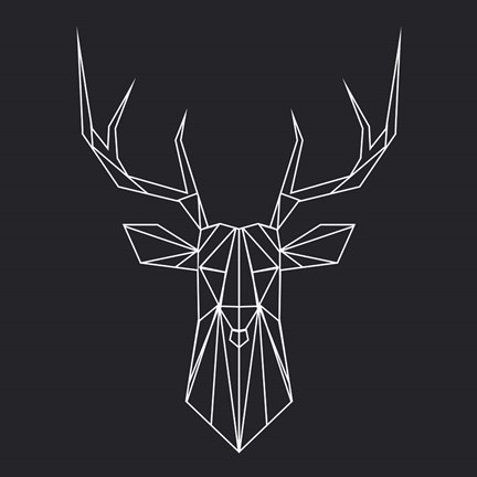 Framed Deer Polygon Print