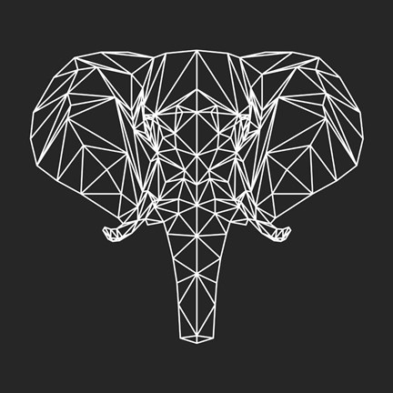 Framed Elephant Polygon Print