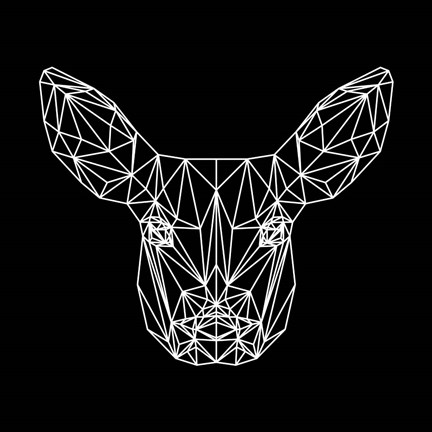 Framed Baby Deer Polygon Print