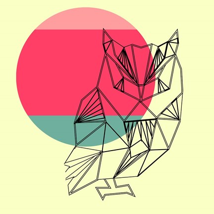 Framed Owl and Sunset Print