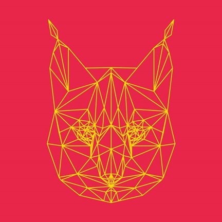 Framed Bobcat Polygon 2 Print