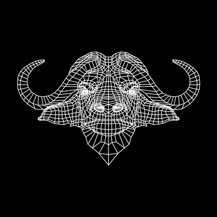 Framed Black Buffalo Mesh Print