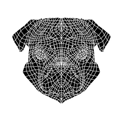Framed Pug Head Mesh Print