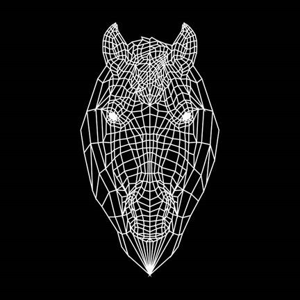 Framed Horse Head Black Mesh Print