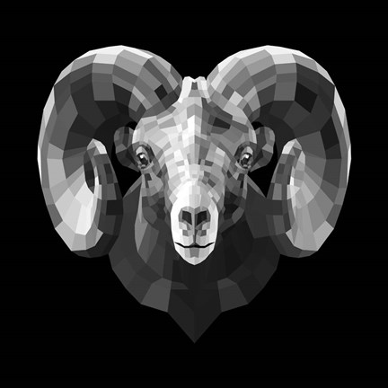 Framed Ram Head Print