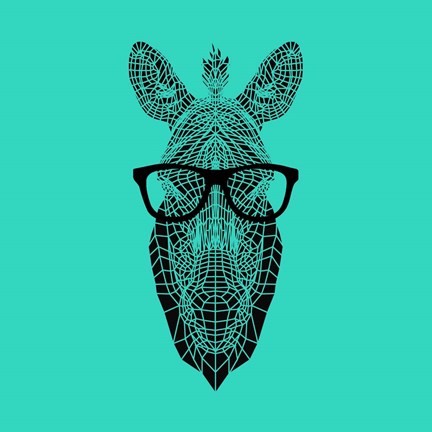 Framed Zebra in Glasses Print